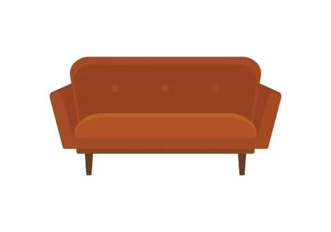 Office sofa icon in flat style Stock Illustration