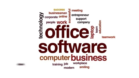 Office software animated word cloud, text design animation. Stock Footage 81862840