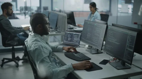 Office Software Programmers Work Stock Footage 159540734