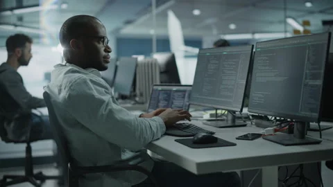 Office Software Programmers Work Stock Footage 159541131