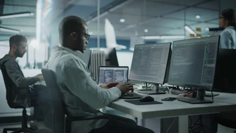 Office Software Programmers Work Stock-Footage 159541191