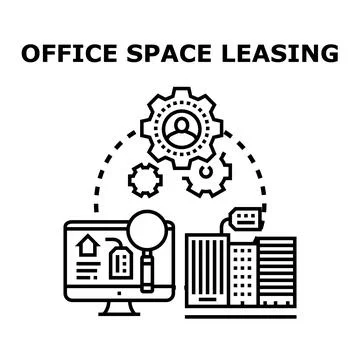 Office space leasing process and real estate search Stock Illustration