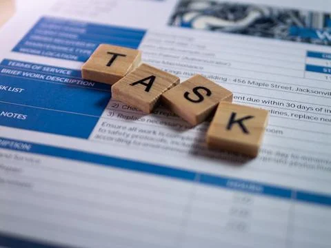 Office space report enhancing project management and task efficiency in org.. Stock Photos