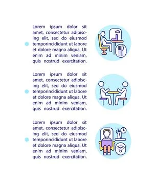 Office space usage flexibility concept line icons with text Stock Illustration