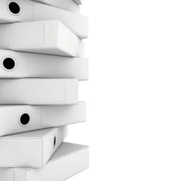 Office stack blank folder isolated on white background. 3d render Illustrazione stock