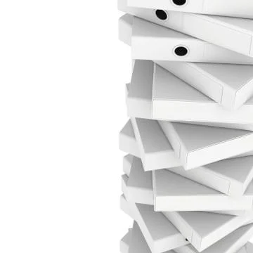 Office stack blank folder isolated on white background. 3d render Illustrazione stock