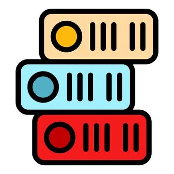 Office stack folders icon color outline vector Illustrazione stock