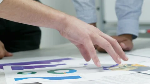 Office staff actively discuss a project, come to an agreement, close-up of hands Stock Footage 165290532