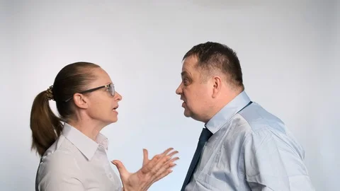 Office staff argue with each other during work. Relationship between people. Stock Footage