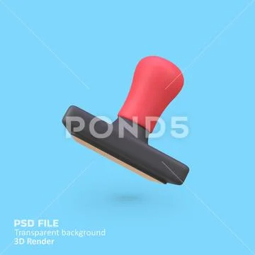 Office stamp isolated 3d render icon illustration PSD Template