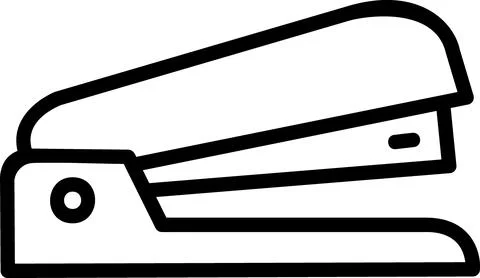 Office stapler icon for paper binding tool Stock Illustration