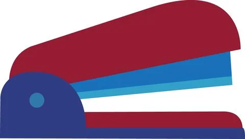 Office stapler stationery supply flat icon Stock Illustration