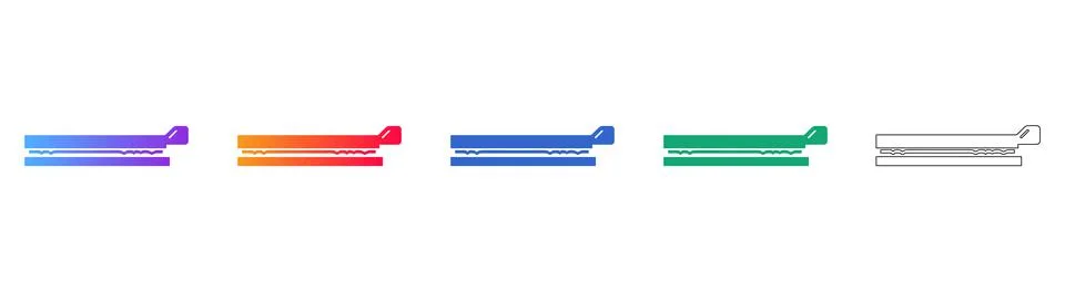 Office Stapler Tool Icon Collection Stock Illustration