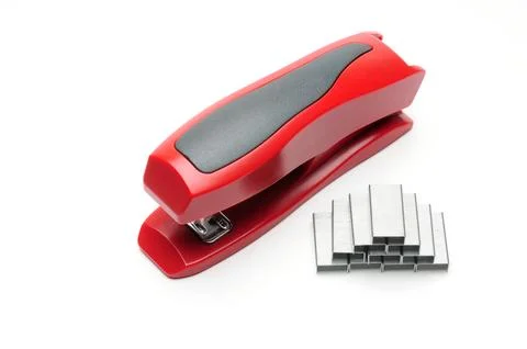Office stapler on a white background Stock Photos