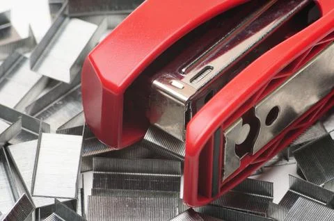 Office stapler on a white background Stock Photos