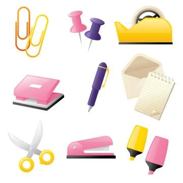 Office stationery Stock Illustration