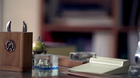Office stationery on table 02 Видео 55689938