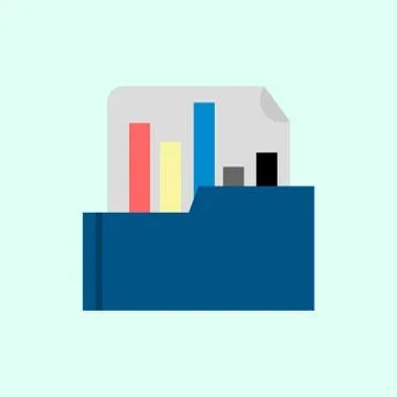 Office Statistic Folder Archive Illustrazione stock