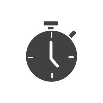 Office stopwatch timer clock supply silhouette on white background イラスト素材