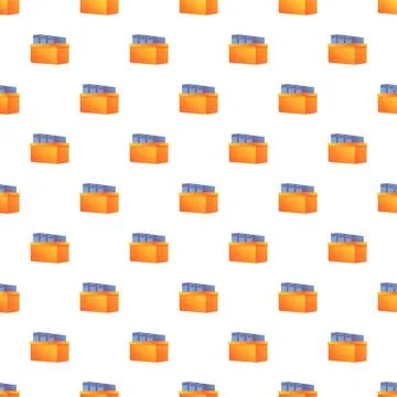 Office storage box pattern organizing documents seamless background Stock Illustration