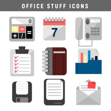 Office Stuff Icons Stock Illustration