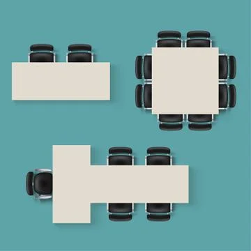 Office stuff top view set Stock Illustration