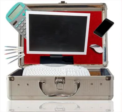 Office in the suitcase Stock Photos