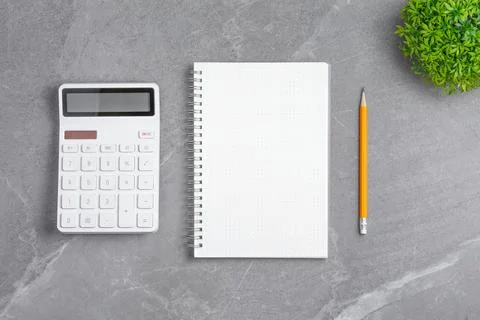 Office supplies on a marble table. Stock Photos
