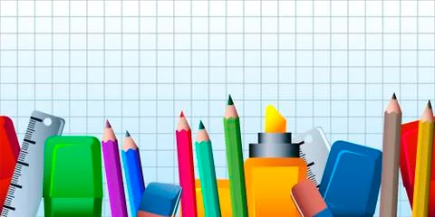 Office supplies pattern Stock Illustration