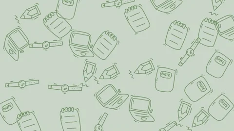 Office Supplies Pattern - A Seamless Background for Productivity. Stock Footage 321855932