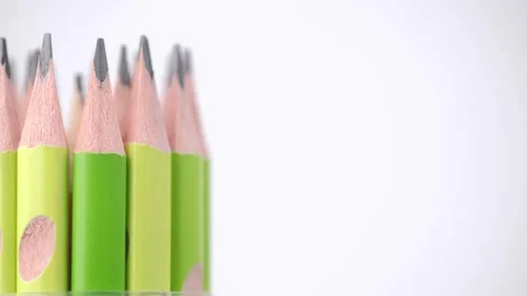 Office supplies. rotation of graphite pencils in a set on a white background. Stock Footage 252241578