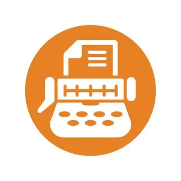 Office supplies, typewriter, typing machine icon design Illustrazione stock