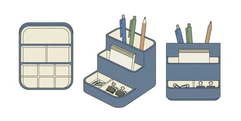 Office Supply Caddy 스톡 일러스트