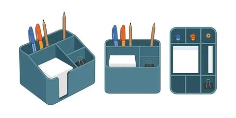 Office Supply Caddy 스톡 일러스트