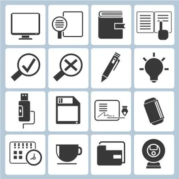 Office supply icons Illustrazione stock