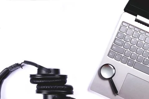 Office table accessories on white background. Stock Photos