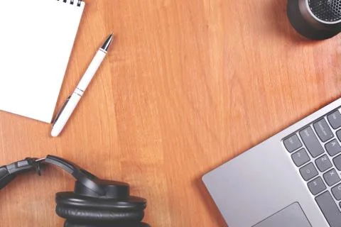 Office table accessories on white background. Stock Photos