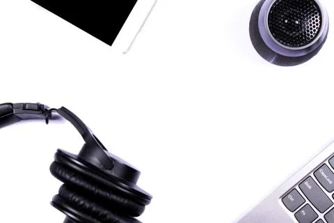 Office table accessories on white. Stock Photos