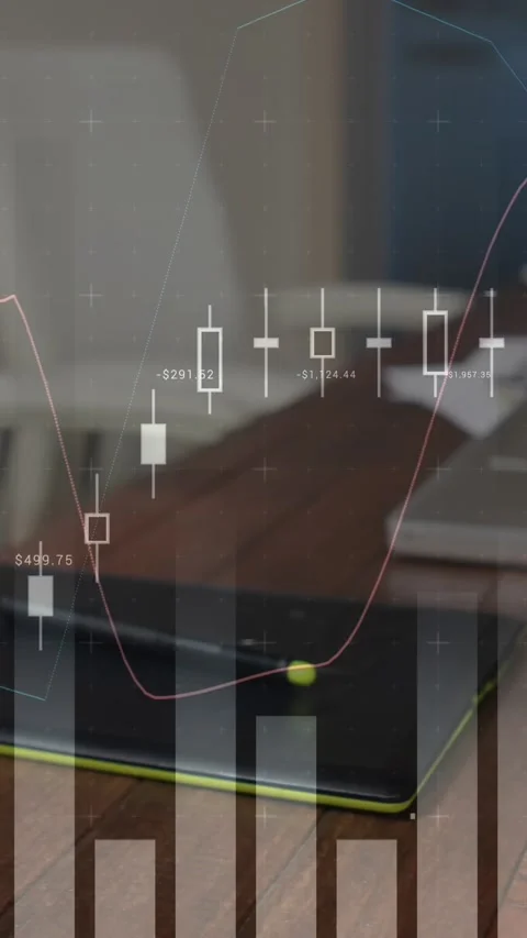 Office table and graphs 4k Stock Footage 341952810