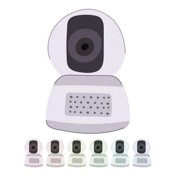 Office table camera vector cartoon graphic Stock Illustration