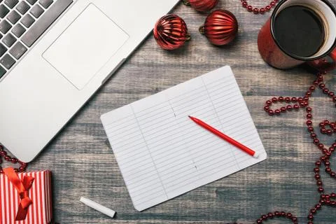 Office table desk, Flat lay Stock Photos