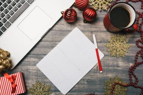 Office table desk, Flat lay Stock Photos