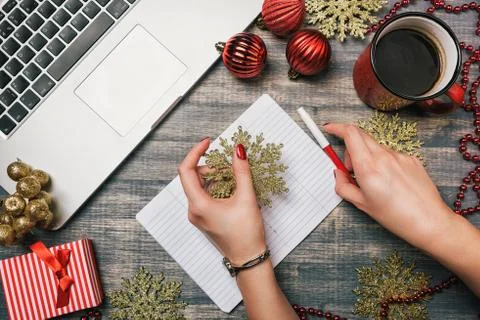 Office table desk, Flat lay Stock Photos