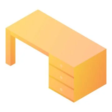 Office table icon, isometric style 스톡 일러스트
