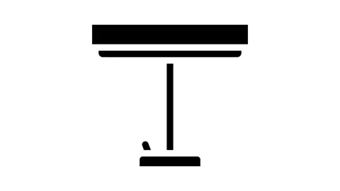 Office table lamp glyph icon animation Stock Footage 326747006