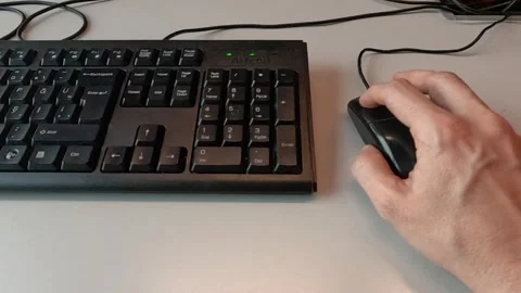Office Table Mouse Using Surface Background Stock Footage 339967281