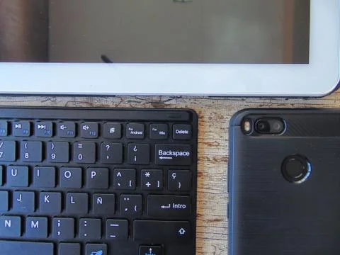 Office table with objects. Stock Photos