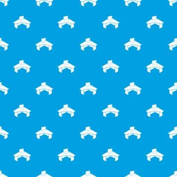 Office table pattern seamless blue Stock Illustration