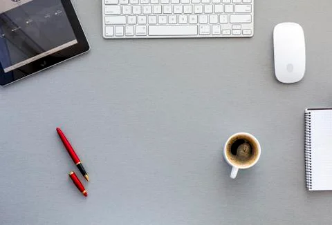 Office table with tablte PC Stock Photos