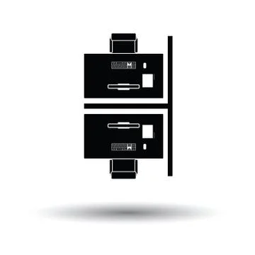 Office table top view icon Stock Illustration